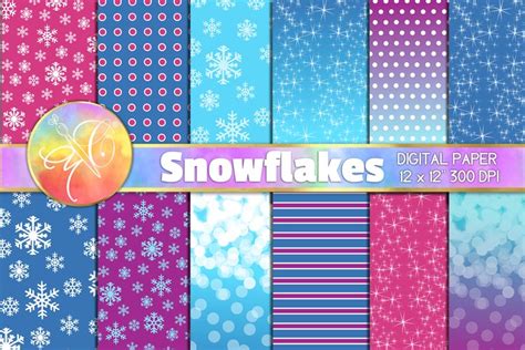 Snowflakes Winter Digital Paper