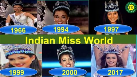Indian Beauties Complete List Of Miss World From India Indian Miss World Youtube