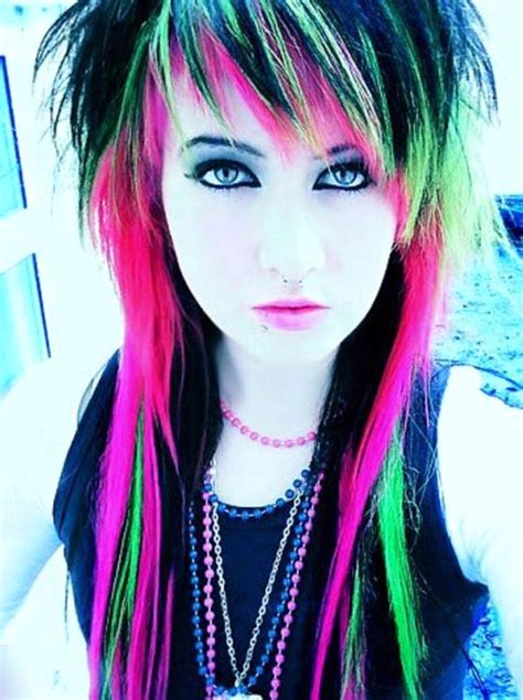 Punk Rock Hairstyles Girl New Fashion Styles Emo Hair Color Scene