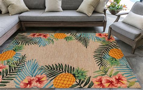 Outdoor rugs are the essential you didn't know you needed. Tropical Neutral Indoor/Outdoor Rug - 4 x 6