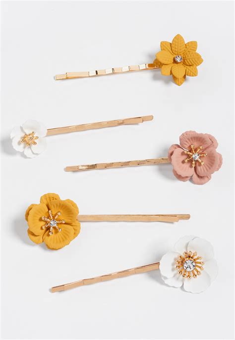 5 Pack Flower Bobby Pin Set Maurices