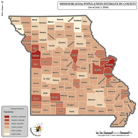 Missouri Population Map - Answers