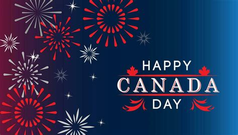 Happy Canada Day National Day Of Canada Celebration Banner Background With Fireworks