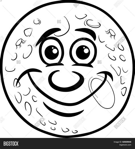 Man Moon Coloring Vector And Photo Free Trial Bigstock