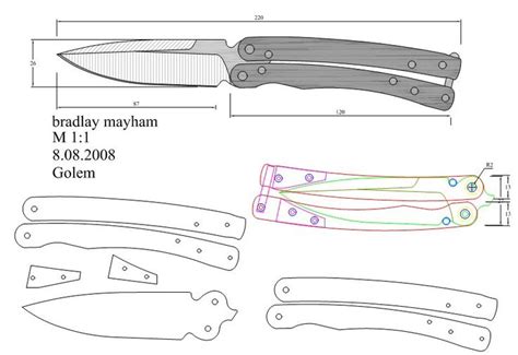 Butterfly Knife Template Knife Patterns Knife Drawing