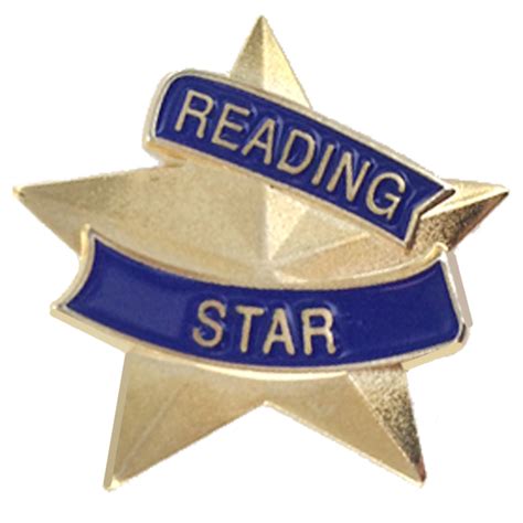 7/8 Inch Blue and Gold "Reading Star" Lapel Pin