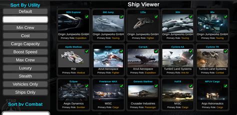 Updated Wip Star Citizen Ship Manager Tool Star Citizen Spectrum