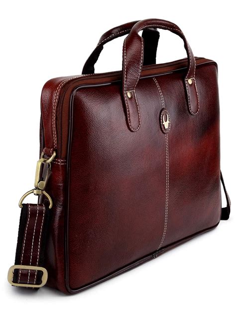 Buy Wildhorn Genuine Leather 13 Inch Sleek Laptop Bag With Padded