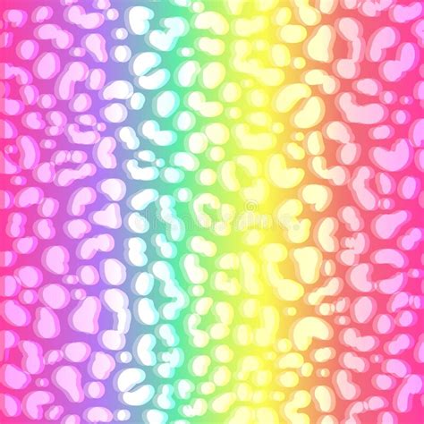 Rainbow Cheetah Seamless Pattern Leopard Neon Print Stock Vector