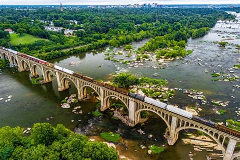 Aerial Shot Of The Beautiful Historic Csx A Line Bridge Across The