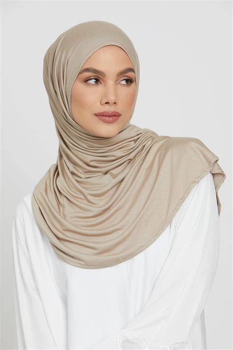 Nude Jersey Instant Hijab Ready To Wear Instant Hijab