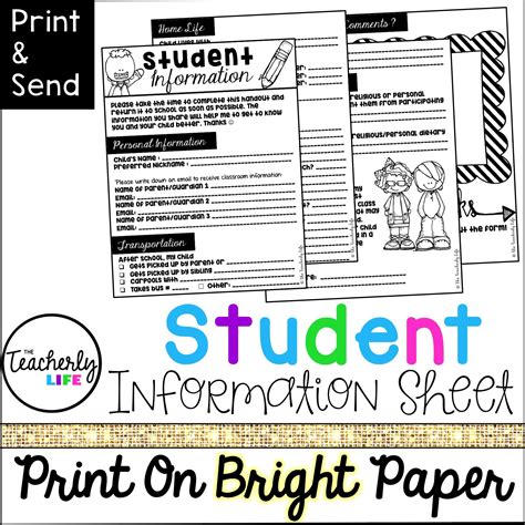 Student Information Sheet in 2020 | Student information sheet, Student information, Student