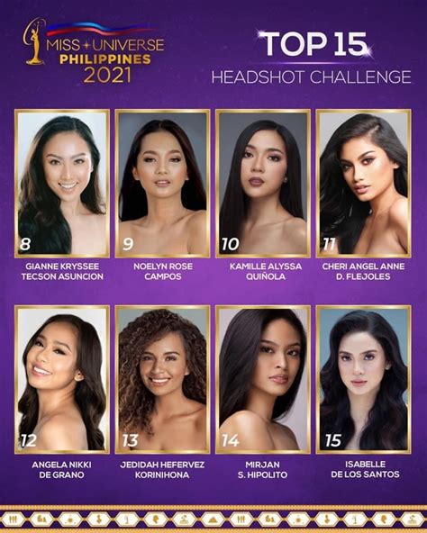 Miss Universe Philippines 2021 Headshot Challenge Top 15