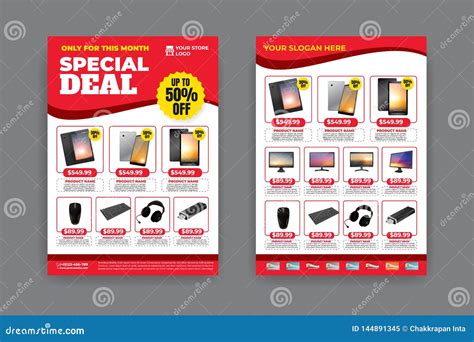 Flyer Template For Sale Promotion Stock Vector Illustration Of