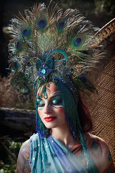 Peacock Feather Headdress Headpiece Crown Photo Taken By Face On By