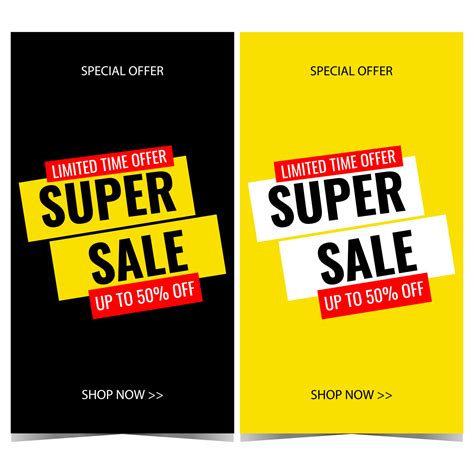 Vector Banner For Super Sale Promotion Discount And Sale Poster Flyer
