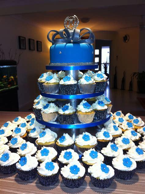 Blue And Silver Birthday Cake By Simplycakes