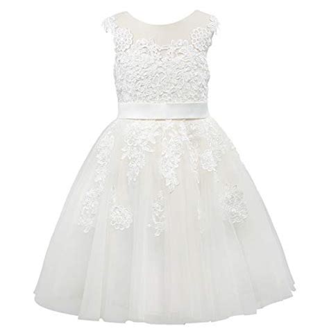 Pluviophily Miama Champagne Lace Tulle Wedding Flower Girl Dress Junior