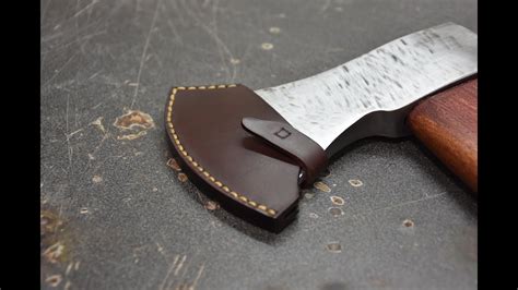 This snug fitting leather axe cover design protects you and your axe blade. DIY | Leather axe sheath - YouTube