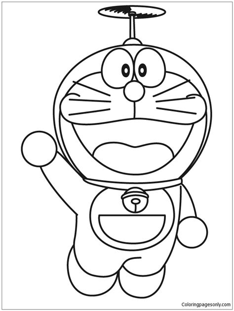 flying doraemon coloring page  coloring pages