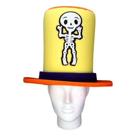 Foam Party Hats Skeleton Top Hat