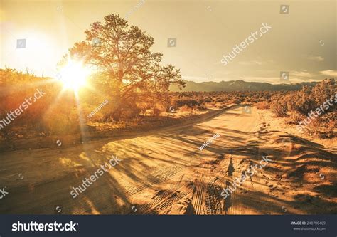 California Sandy Country Road During Scenic Stock Photo