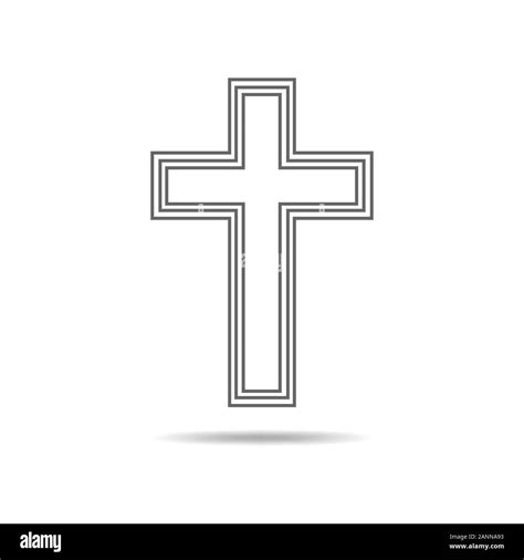 Cross Icon Flat Vector Image Simple Black Christian Cross Vector