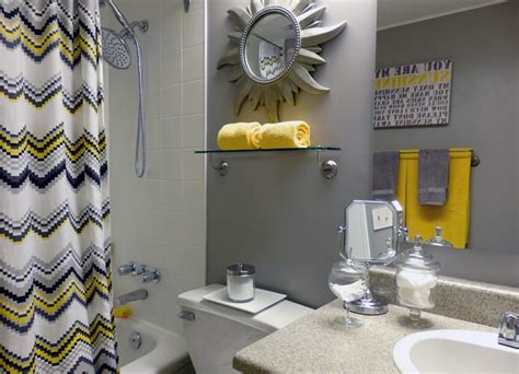 Grey And Yellow Bathroom Contemporary Bathroom
