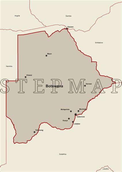 Gegenwart rolle der hauptstadt von botswana. StepMap - Landkarte Botswana mit Nachbarstaaten (inkl ...