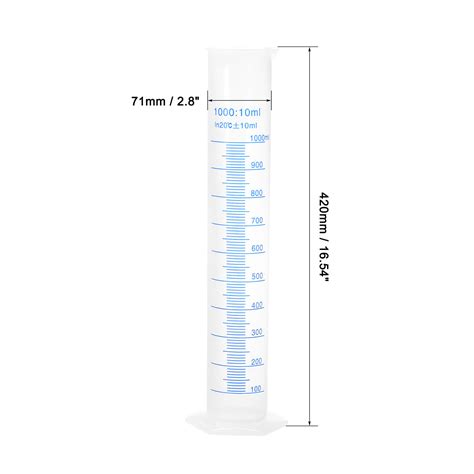Plastic Graduated Cylinder 1000ml Measuring Cylinder 2 Sided Metric