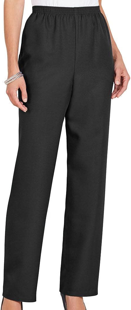 Alfred Dunner Classics Elastic Waist Pants Black 20w S At Amazon Womens Clothing Store Women S