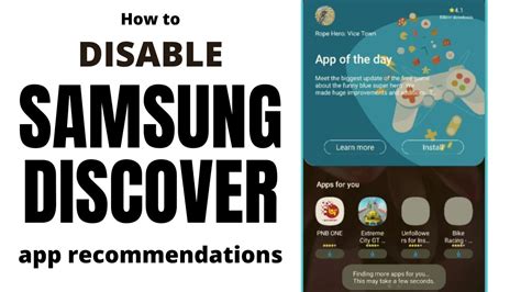 How To Enable Or Disable Samsung Discover Feature Youtube
