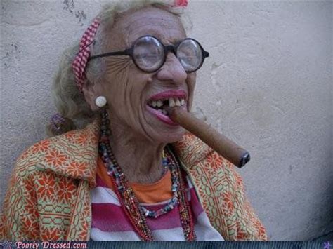 Cigar Smoking Granny People Old Women Funny Fashion Cigars