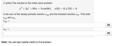 solved the solution to the initial value problem