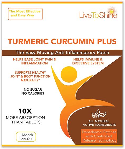 Live To Shine Tumeric Curcumin Anti Inflammatory Patches