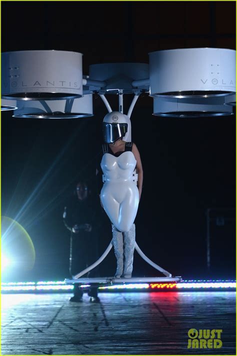 Photo Lady Gaga Debuts Flying Dress At Artrage Listening Party Photo Just Jared