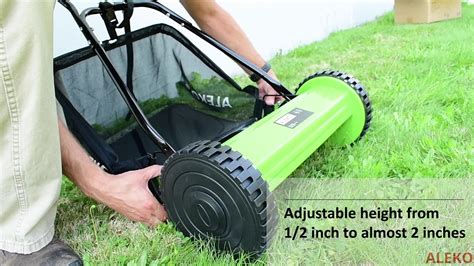 Aleko Hand Push Lawn Mower With Adjustable Cutting Height 5 Blade Youtube