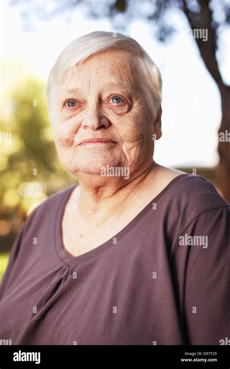 Close Up Of Older Womans Face Stock Photo Alamy