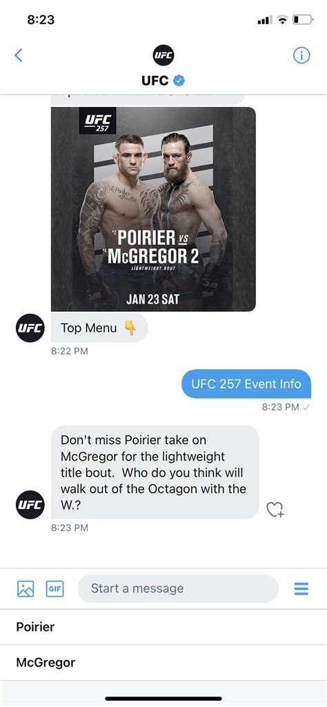 Mcgregor, poirier face off for final time before they meet at ufc 264. Rumored - The UFC Twitter account sends out DMs stating ...