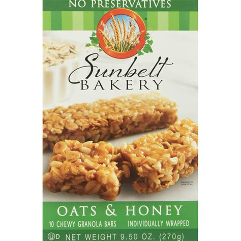 Sunbelt Bakery Granola Bars Oats And Honey Chewy 10 Pack 10 Ct