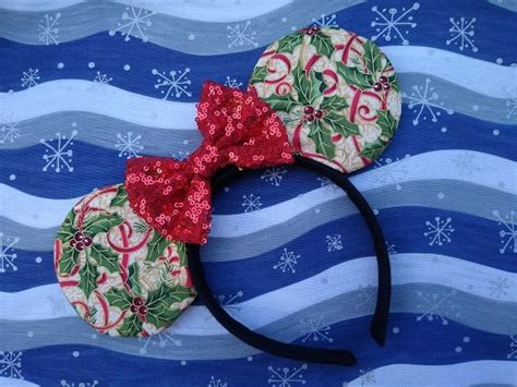 Christmas Disney Ears Headband For Adults Kids Christmas Holly Minnie