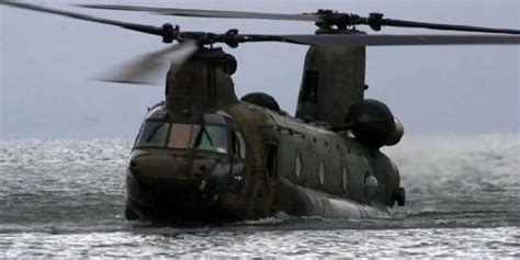 CH 47 Crews Can Land The Chinook On Water Shut Down Climb Up On Top