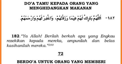 Bintang Hati: Doa kepada orang yang memberi makan dan minum