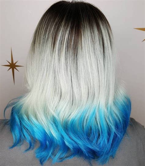 Fairy Like Blue Ombre Hairstyles Blonde Dip Dye Dip Dye Hair Dyed Tips