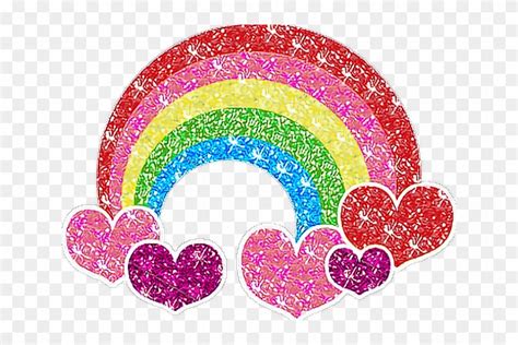 Rainbow Clipart Glitter Rainbow Glitter Heart Png Transparent Png