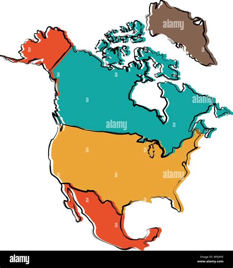 mapa político de américa del norte imagen vector de stock alamy