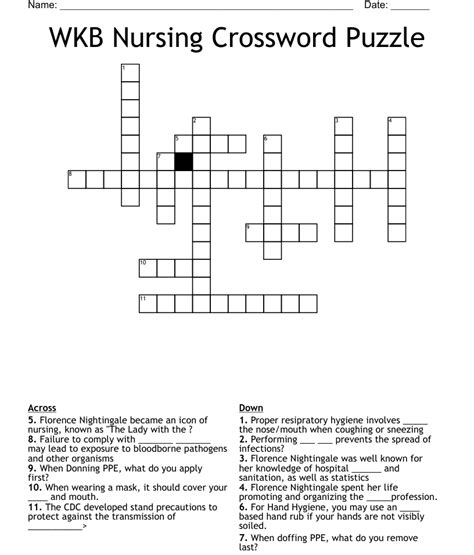 Wkb Nursing Crossword Puzzle Wordmint