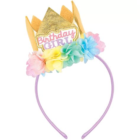 1st Birthday Girl Crown Headband 4 12in X 3 12in Party City