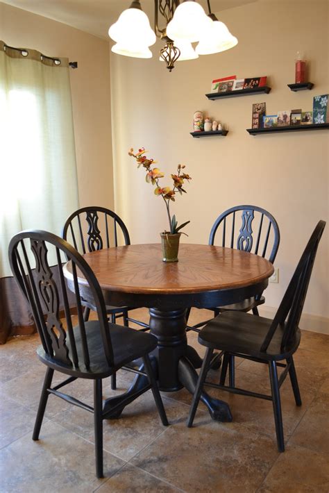 3pc small round kitchen table with elegant parson chairs (number of chair option). Craftaphile: Refinished Table and Chairs