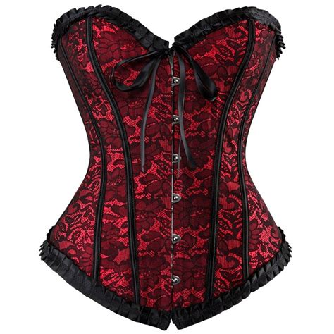 Strapless Plus Size Printed Corset Red Wine 4q60200612 Womens